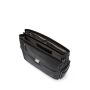 SQUADRA - Leather and Nylon Briefcase with Flap-Black