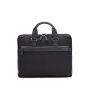 SQUADRA - Borsa Business 2 Manici 2 Comparti Pelle e Nylon-Nero