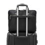 SQUADRA - Borsa Business 2 Manici 2 Comparti Pelle e Nylon-Nero