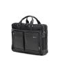 SQUADRA - Borsa Business 2 Manici 2 Comparti Pelle e Nylon-Nero