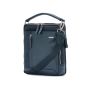 SQUADRA - Leather and Nylon Large Crossover with Handle - Navy Blue