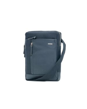 SQUADRA - Tracolla Media Pelle e Nylon - Blu Navy