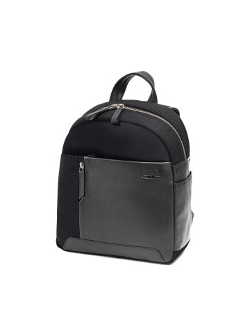 SQUADRA - Leather and Nylon XS City Backpack - Black