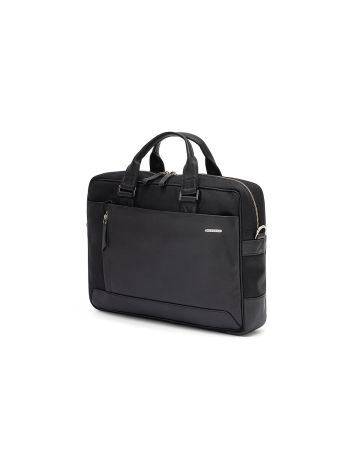 SQUADRA - Leather and Nylon Briefcase 2 Handles 1 Compartment