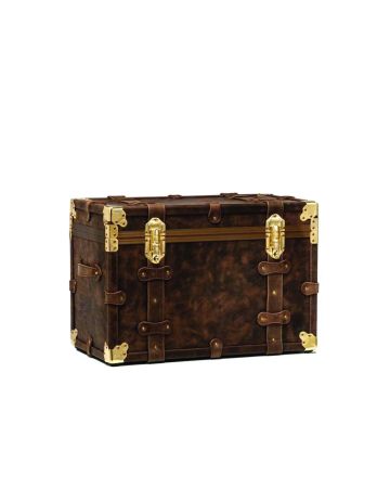 VINTAGE HOME - Small Trunk in Real Leather-Brown 