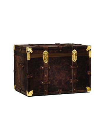 VINTAGE HOME - Big Trunk in Real Leather-Brown
