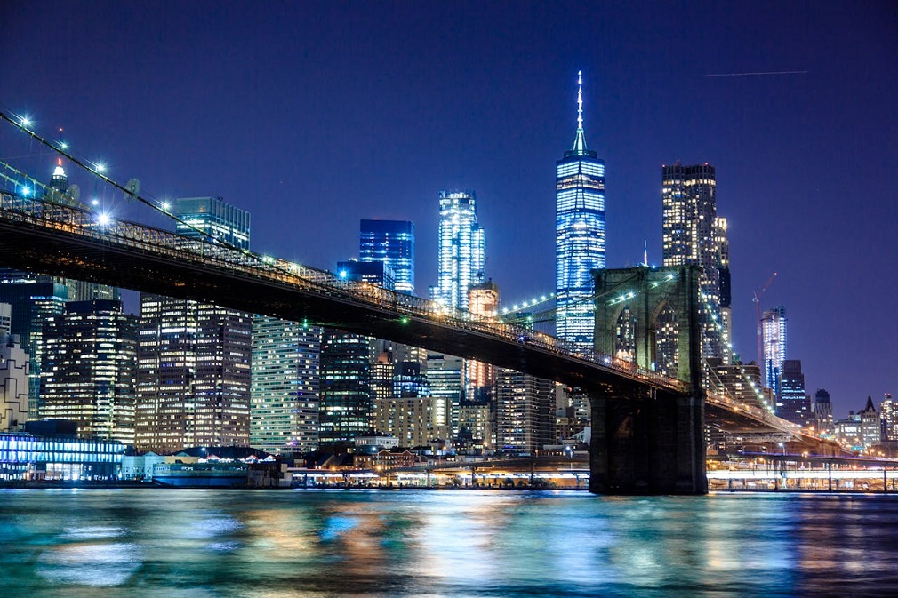 Brooklyn Bridge di notte, New York